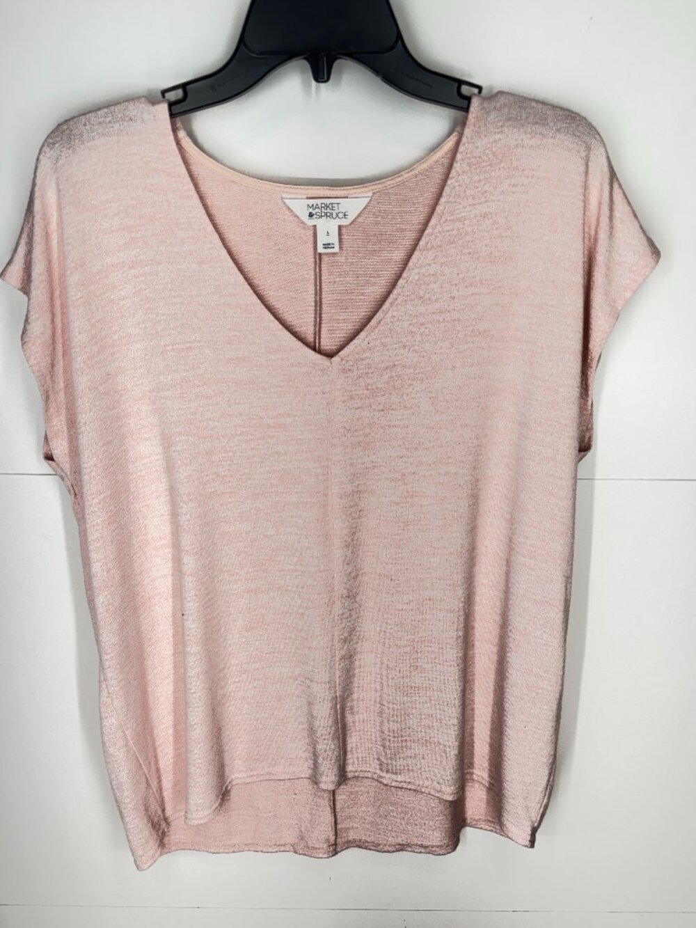 Stitch Fix | Market & Spruce Tarza V-Neck Knit Top in Pink Heather - Picture 2 of 7